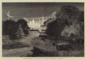 Fireworks, a Sketch at the Crystal Palace by Charles Auguste Loye